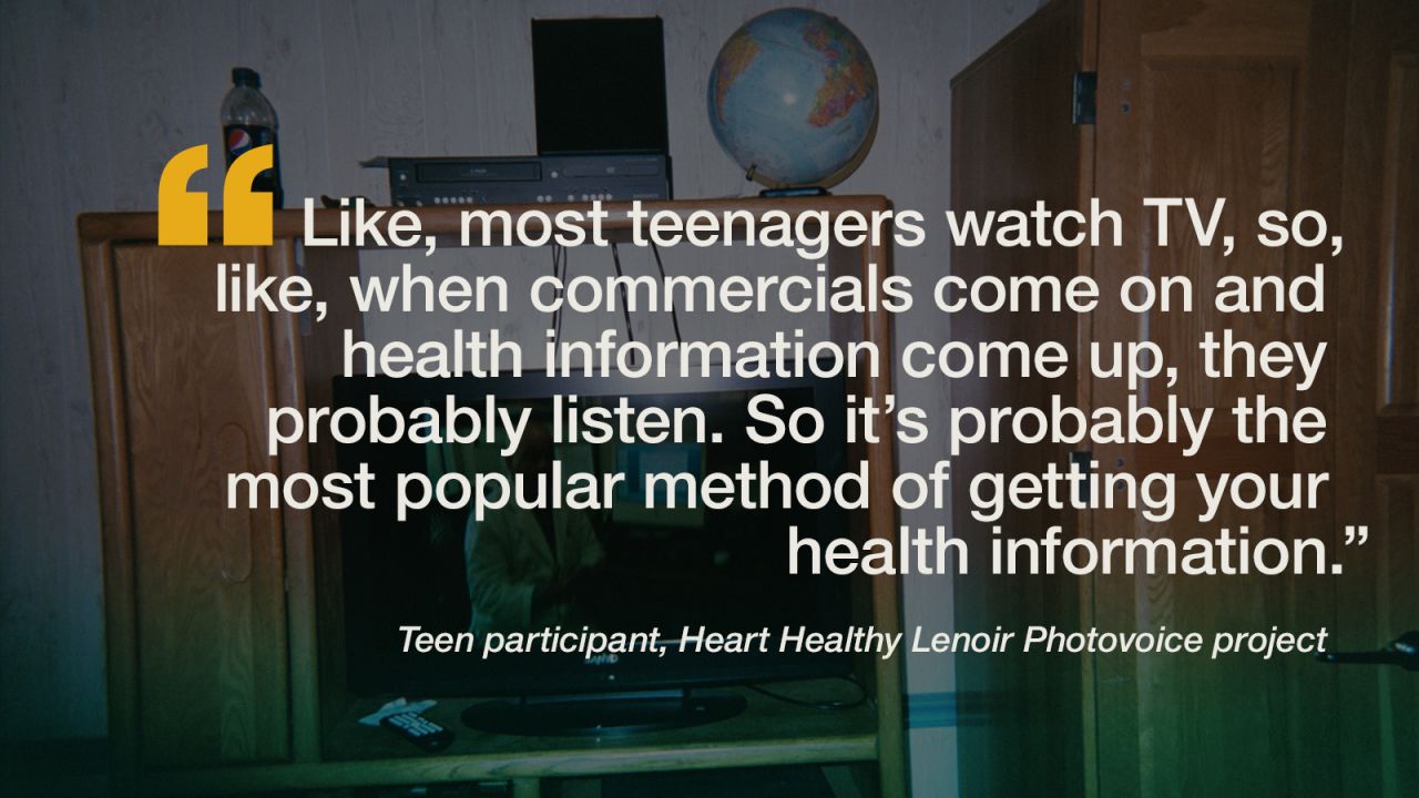 Researchers assigned 15 participants from the rural, low-income community of Lenoir County, North Carolina, to take pictures of what "cardiovascular health" means to them and their community. These are their images and words.