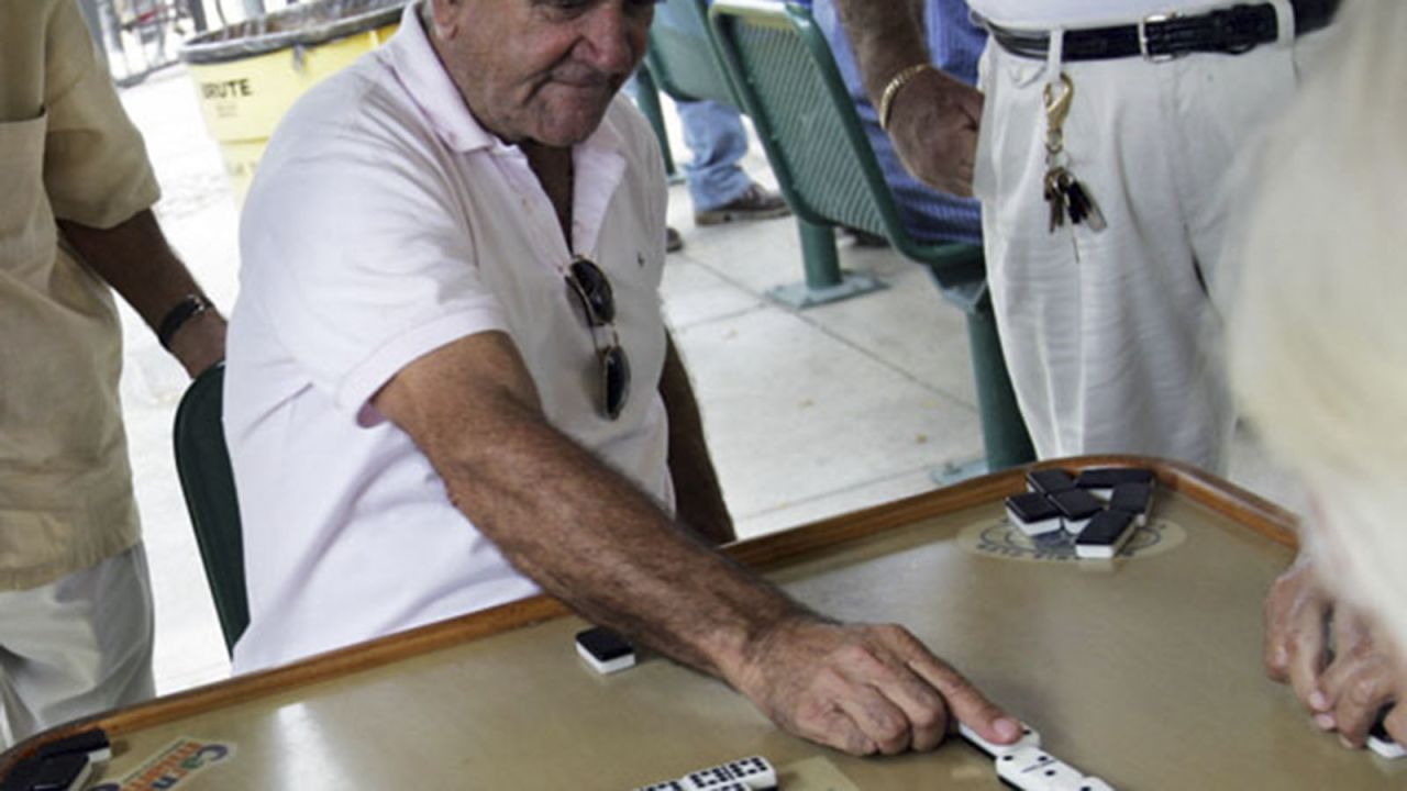 Dominoes at Maximo Gomez Domino park in Little Havana.