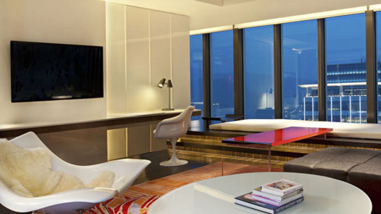 The W's "WOW" suite living room.