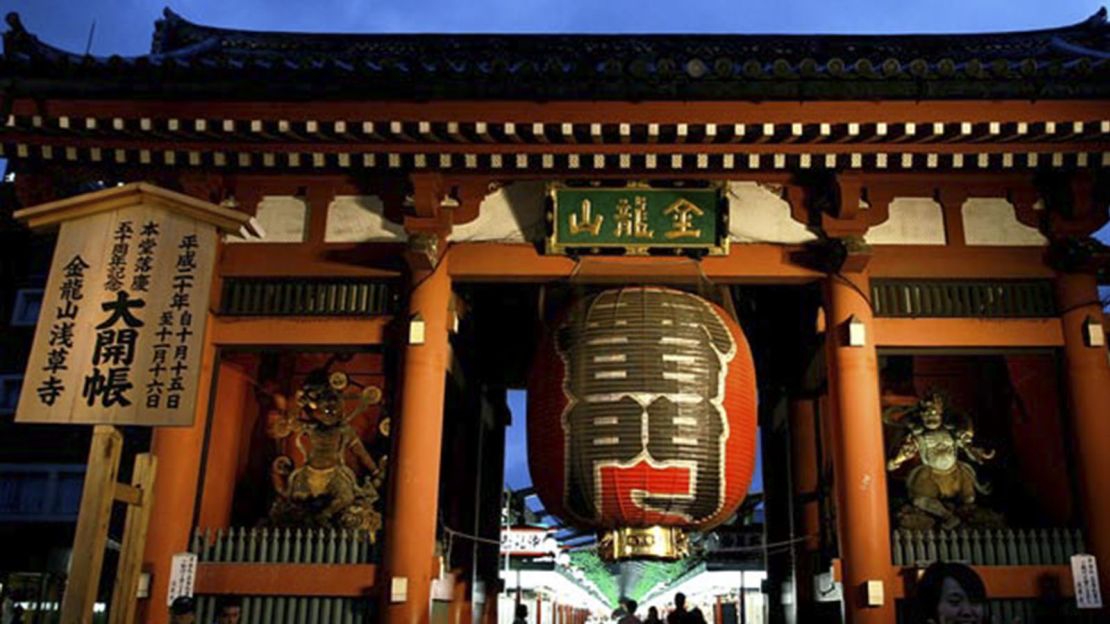 Kaminarimon -- the "Thunder Gate" -- guards Sensoji.