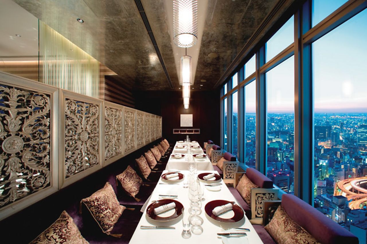 Tokyo's Mandarin Oriental Hotel has three Michelin-starred restaurants, including French eatery Signature, pictured. All of its Japanese chefs and staff have lived and worked in France.  