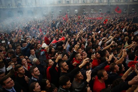 Albania had never qualified for a major football tournament but the 3-0 win over Armenia Sunday sparked wild parties across the country.