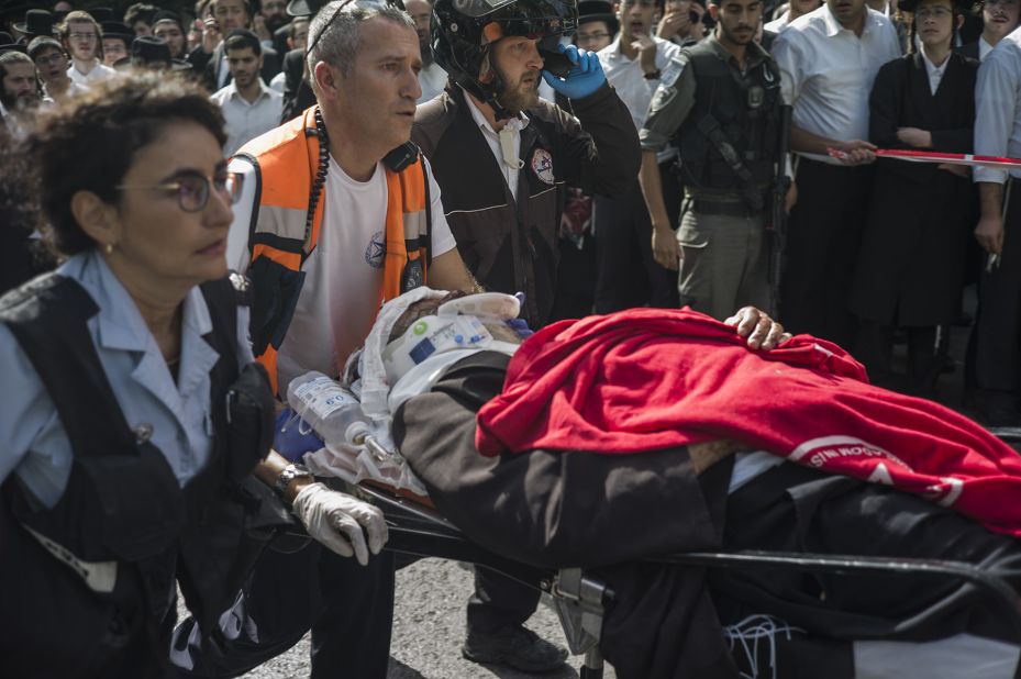 Medics attend the scene of a stabbing attack in Jerusalem on October 13. Random, unpredictable attacks <a href="http://www.cnn.com/2015/10/14/middleeast/israel-palestinian-tensions/index.html" target="_blank">have stumped Israeli police,</a> CNN's Ben Wedeman reported.