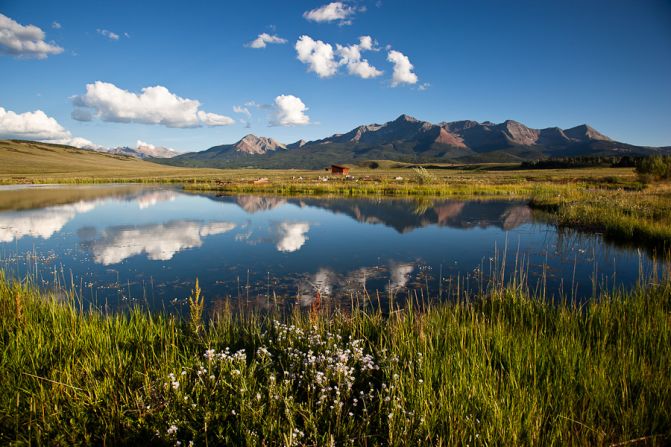 ... trout ponds and magnificent views looking onto the Rocky Mountains. 