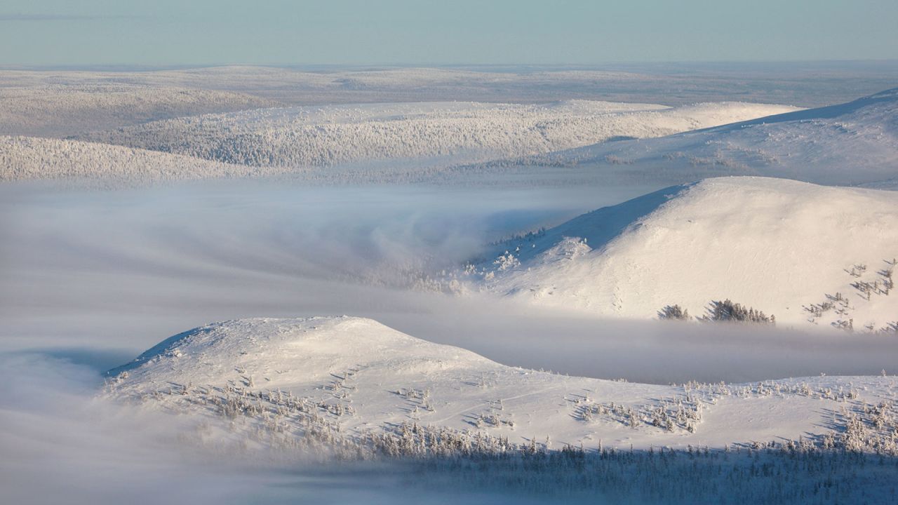 "It was still quiet at the top of the Yllas ski resort on a Sunday morning in the middle of February when this amazing view from the top of Yllas Mountain appeared," Tea Karvinen writes on VisitFinland.com. Located in Lapland, Pallas-Yllastunturi is Finland's third largest national park.
