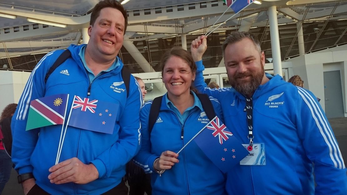 Nikki Cameron with fellow tour leaders Phil Wilson (left) and Graeme Main (right).