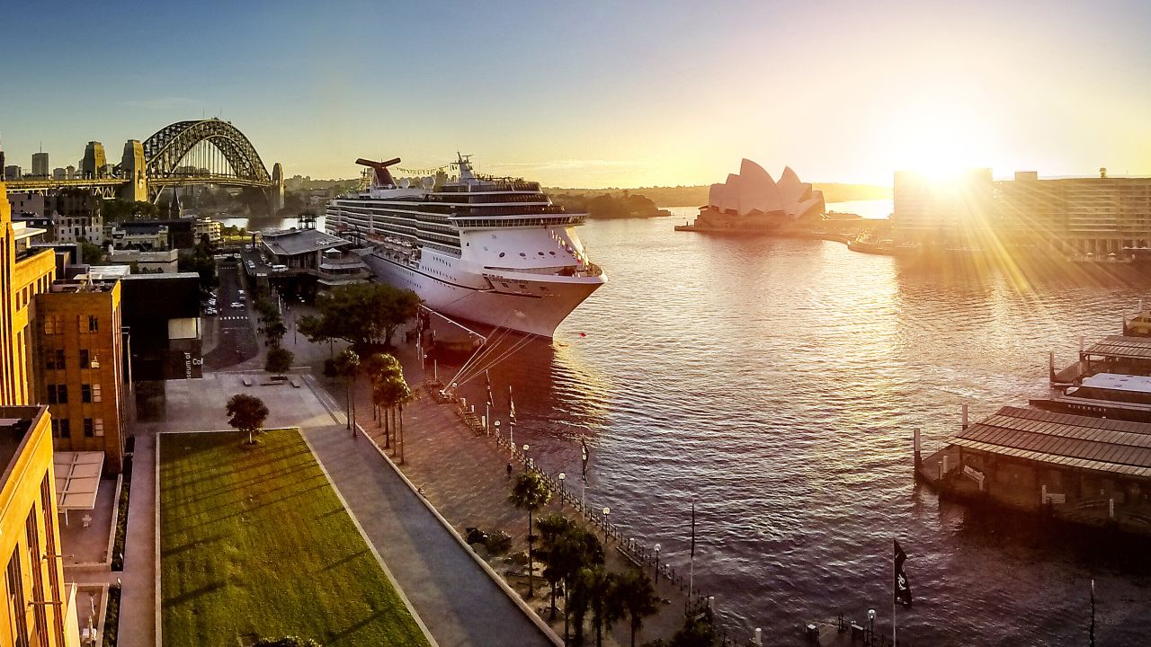 The sun rises over Sydney Opera House and Sydney Harbour Bridge in this image from Dronestagrammer iflywithmylittleeye.