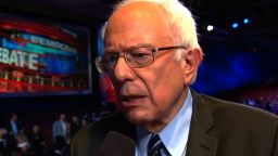 Bernie Sanders talks to CNN's Chris Cuomo following the CNN Democratic Debate in Las Vegas.