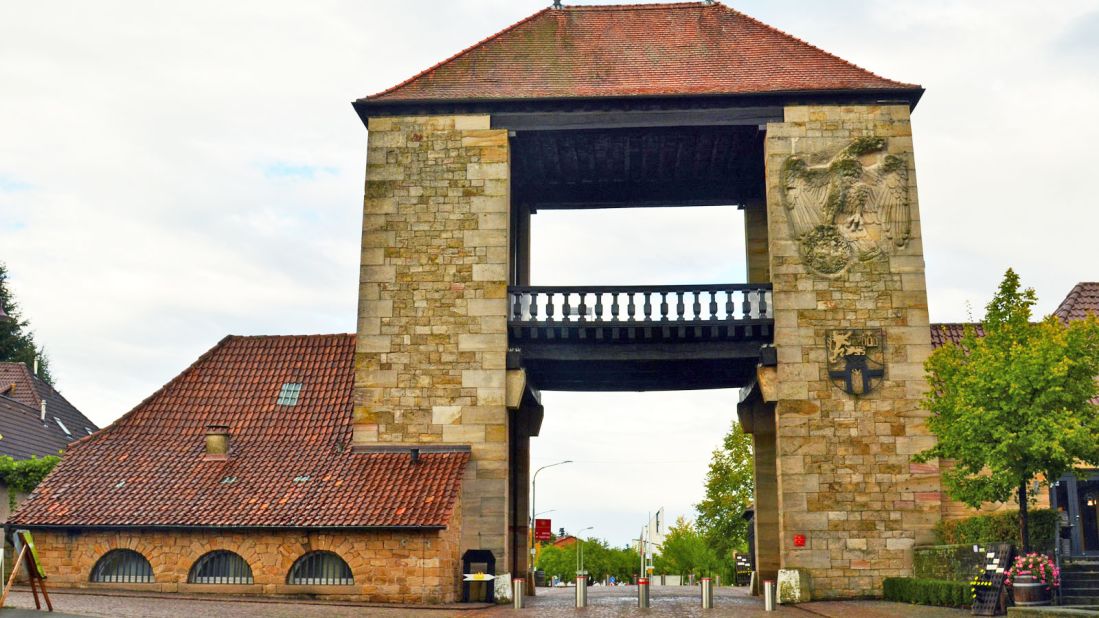 In the town of Schweigen, at the southern end of the Weinstrasse, Bruckel had a "Wine Gate" erected. The gate still bears graffiti from when U.S. forces occupied the area at the end of World War II.  