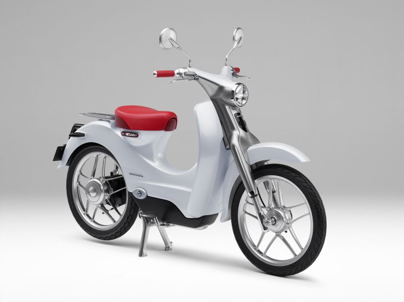 The Tokyo Motor Show isn't just about cars, as the Japanese also love their motorbikes. Honda will have not just one, but three concepts. The retro-looking EV-Cub Concept is an electric scooter with a detachable battery. It can be recharged using a standard home wall socket.
