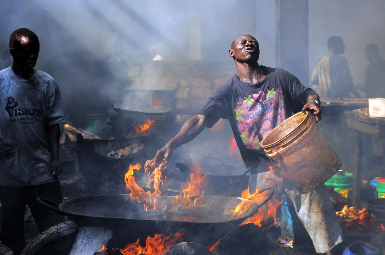 Fish might be the dish of the day for many, but octopus is also a mainstay of coastal cuisine. Seen here in Kivukoni is the preferred way of cooking it: dropped in a boiling cauldron of oil with maximum heat and minimal fuss. Just mind your fingers!