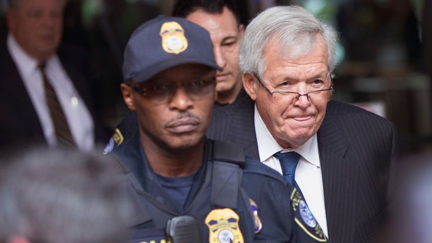 Former Republican Speaker of the House Dennis Hastert leaves the Dirksen Federal Courthouse following his  arraignment on June 9, 2015, in Chicago.