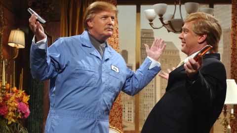 In a Saturday Night Live skit in April, 2004, Donald Trump played Jerry the Janitor and Darrell Hammond played Trump.
