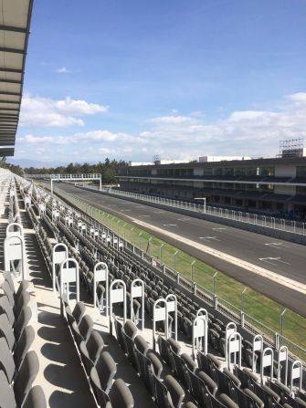 A fresh lick of paint has been added to the starting grid in Mexico. The long run down to Turn One is also deeper with a tighter curve of almost 90 degrees.