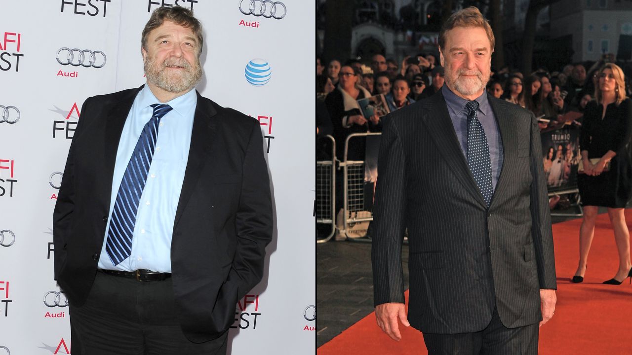 "Roseanne" star John Goodman is known for his burly frame in addition to his acting chops. Goodman has slimmed down noticeably, as was evident at a screening of "Trumbo" in October 2015. The photo on the left was snapped just a year earlier at a showing of "The Gambler."