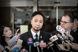 Ken Tsang sought a review of his stalled case against the police at Hong Kong's high court of justice on April 17, 2015. 