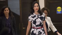 Huma Abedin, longtime aide to former US Secretary of State and Democratic presidential candidate Hillary Clinton, arrives to speak to the House Select Committee on Benghazi on Capitol Hill in Washington, DC, October 16, 2015. AFP PHOTO / SAUL LOEB        (Photo credit should read SAUL LOEB/AFP/Getty Images)