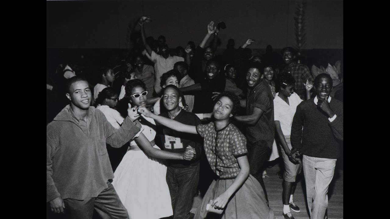 Another photo taken at Houston's Eldorado Ballroom portrays a teen hop, or dance. As the venue of choice for upscale blues and jazz performers, the ballroom was also a symbol of community pride in Houston's Third Ward.