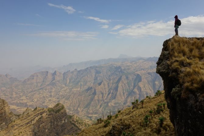 Simien Mountain National Park boasts Ethiopia's highest mountain peak: the 14,700-foot-tall Ras Dashen. A trek not for the faint-hearted.
