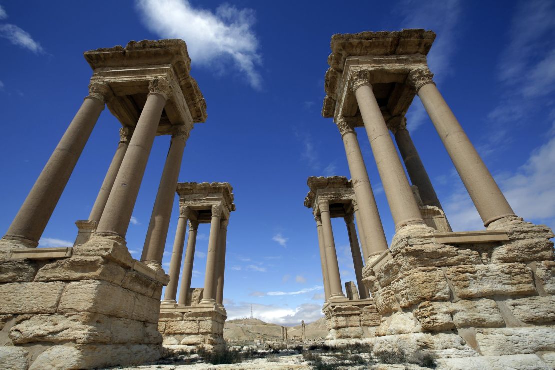 The above picture is taken in 2014 and shows a partial view of the ancient oasis city of Palmyra.