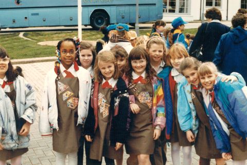 <strong>1990s:</strong> Girl Scouts introduced the technology badge in the 1980s, signaling the importance of girls' participation in STEM (science, technolgoy, engineering and math) programs.
