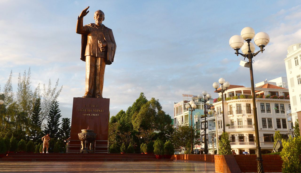 This statue of late president Ho Chi Minh, founder of today's communist Vietnam, is located at a public park in the southern city of Can Tho.