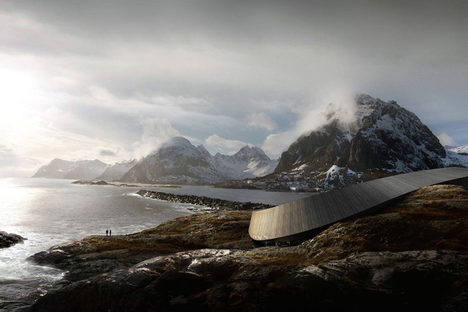 This sleek, snake-shaped architectural marvel will soon offer amazing views of Norway's Lofoten Islands. The 11,000-square-meter Lofoten Opera Hotel will contain a mix of hotel and apartment units, an amphitheater and spa. Though the hotel was due to open in 2015, the completion date has yet to be announced.