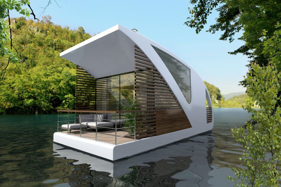 A plan to create a floating hotel with catamaran apartments is in development by Serbian design studio Salt & Water. The concept consists of a central construction with a reception, restaurant and event hall, as well as individual catamaran rooms that guests can navigate away from the property and dock wherever they desire.