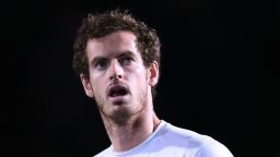 Andy Murray of Great Britain arrives for his men's singles semi-final match against Novak Djokovic of Serbia at the Shanghai Masters tennis tournament in Shanghai on October 17, 2015. 