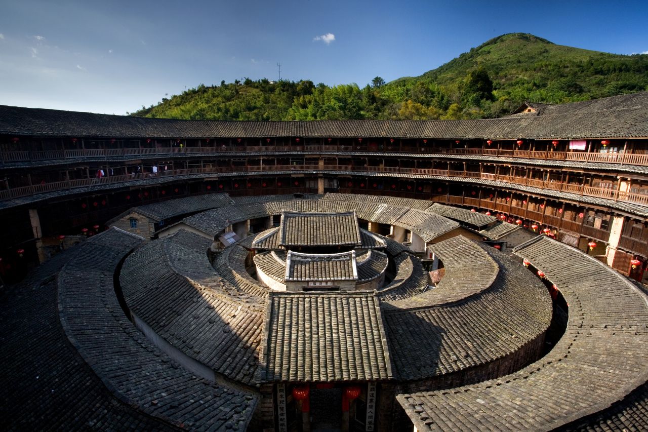 Tulou structures have existed for over 2,000 years. They were built by Hakka people. 46 Tulou structures, located in Fujian, are UNESCO world heritage sites.