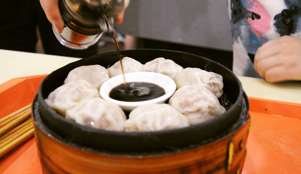Tangbao are dumplings packed with pork meat and chicken broth in a paper-thin wrapper.