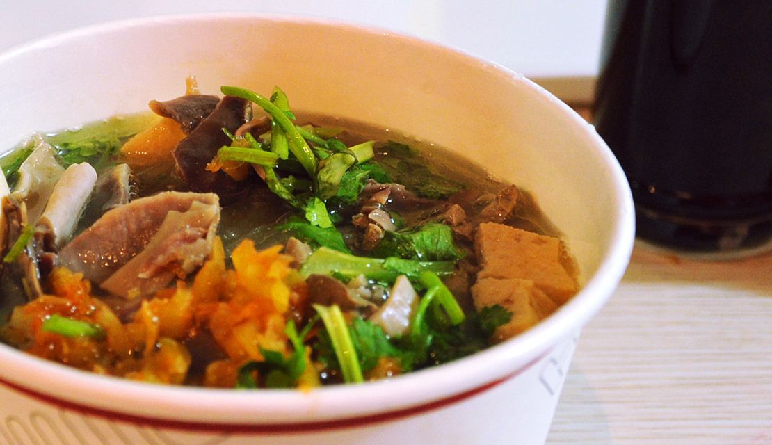 Duck blood soup has attracted some die-hard followers on  Shanghai's street food scene.