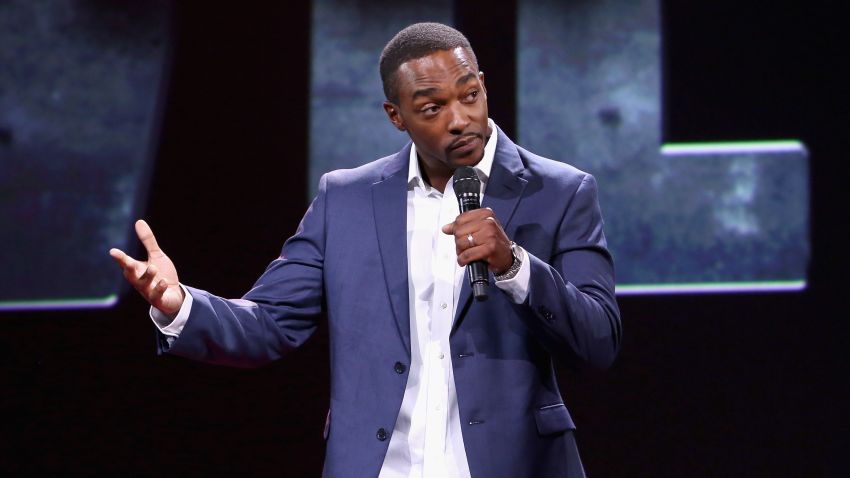 Actor Anthony Mackie of CAPTAIN AMERICA: CIVIL WAR took part today in "Worlds, Galaxies, and Universes: Live Action at The Walt Disney Studios" presentation at Disney's D23 EXPO 2015 in Anaheim, Calif.
