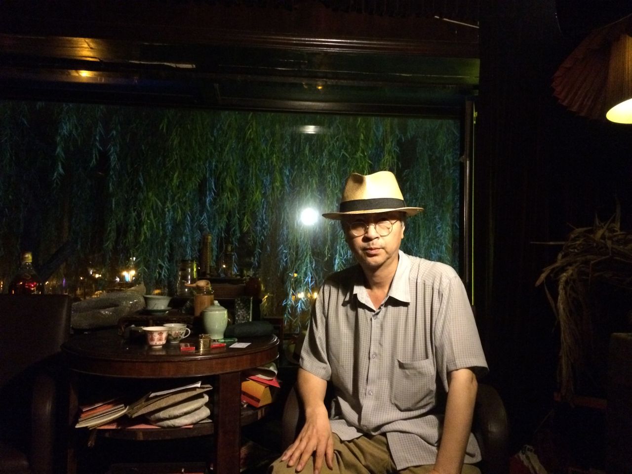 Liu Yuan -- "Father of jazz in China" -- at his East Shore Live Jazz Cafe.