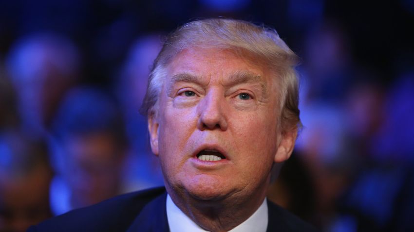 Donald Trump attends a fight at Madison Square Garden on October 17, 2015, in New York City.