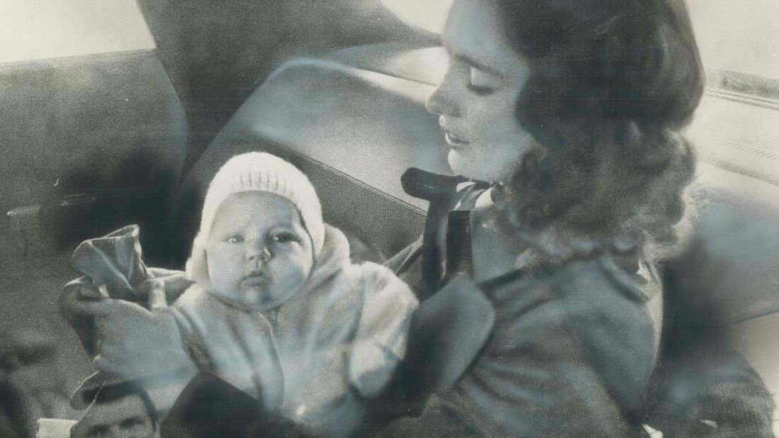 The future politician sits in the lap of his mother, Margaret Trudeau, in a car in 1972. He was born in Ottawa on December 25, 1971.