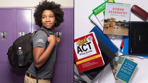 Elijah, an 11th-grade student at KIPP Atlanta Collegiate, said he never uses his locker. He prefers to keep books for his Advanced Placement and honors courses with him in case he has a few minutes to get some homework done while he's still at school.