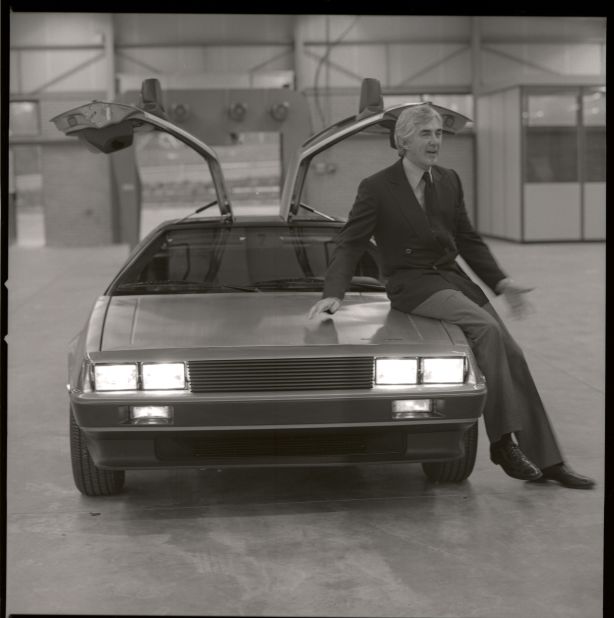 John DeLorean, the man behind the machine, poses with his dream sports car -- the eponymous DMC-12 DeLorean. Of the decision to use the DeLorean in the Back to the Future film, co-writer and producer Bob Gale says: "There was something dangerous, counterculture, something gorgeous about how beautiful that car was and we loved those gull-wing doors." While the movie was being scripted, DeLorean was on trial for allegedly trying to smuggle $24 million dollars worth of cocaine. DeLorean was later acquitted by reason of entrapment. 