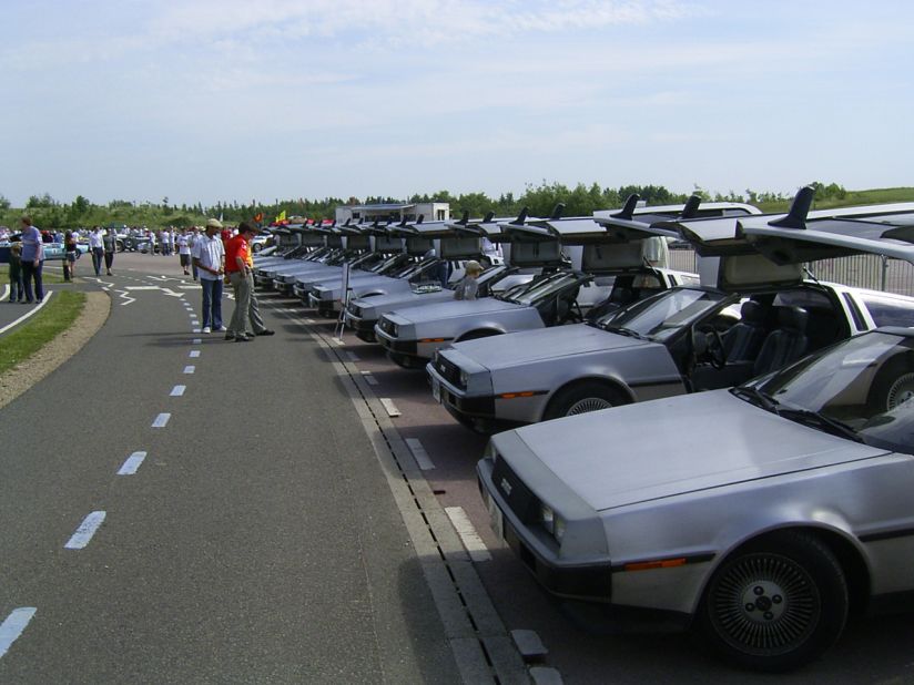 Members from the DeLorean Owners Club UK (DOC) gather for a rally at the Gaydon Motor Heritage Centre. DeLoreans, manufactured in Belfast, but primarily intended for the American market, were for the most part, left-hand drives. DOC club historian Chris Parnham estimates 150 DeLoreans (right-hand drives) remain in the UK.
