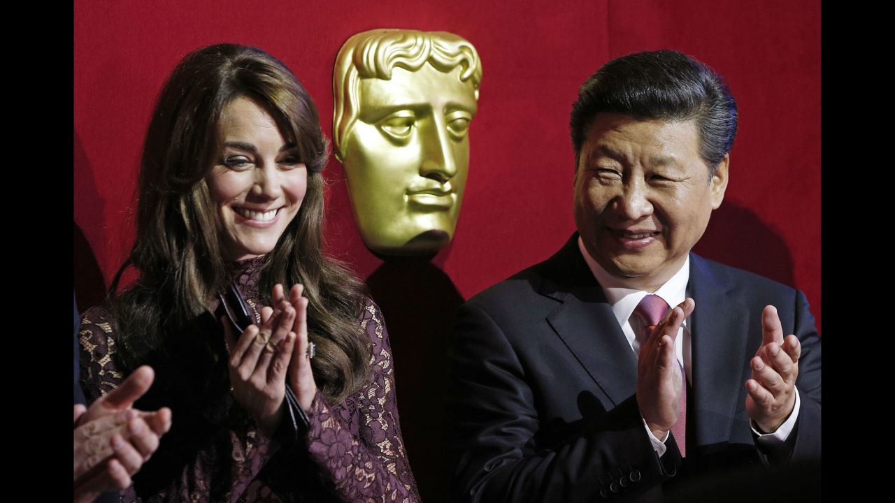 Xi was at Lancaster House to attend a presentation by the British Academy of Film and Television Arts.
