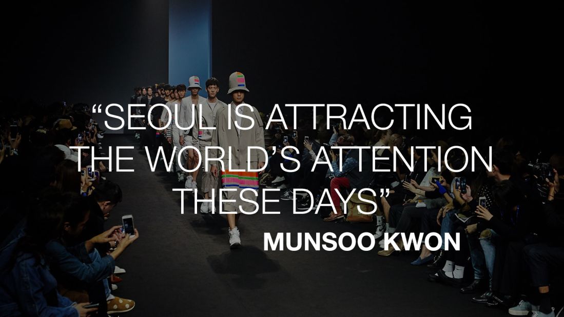 Three designers have been globally recognized for their growth in the industry: Munsoo Kwon, J Koo and Suecomma Bonnie. Munsoo Kwon is a Seoul Fashion Week regular. He will compete for the global International Woolmark Prize for menswear this January.