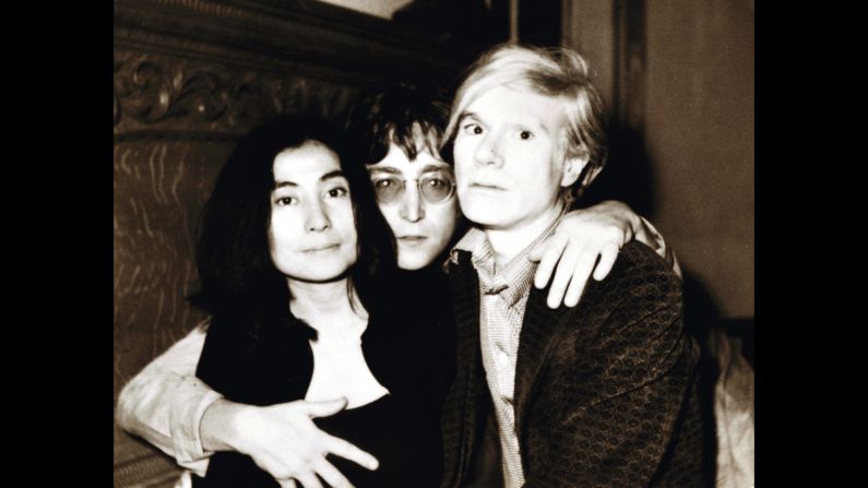 Here's a more recognizable Warhol palling around with Yoko Ono and John Lennon in June 1971. Ono was an avant-garde artist as well. "Is this a demonstration of pop music embracing pop art?" Foresta asks.