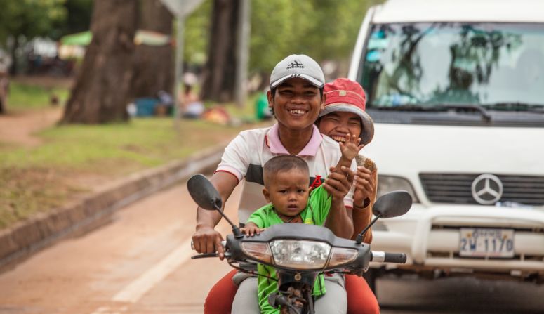 CNN cameraman Wesley Bruer has photographed scenes all over the world, but for its variety of historic sites, shooting light and friendly faces, Cambodia will always be one of his favorite places to shoot. Here he's greeted by a family on the road to Angkor Wat in Siem Reap. "I like this sort of introduction shot before entering the famous archaeological site," says Bruer.
