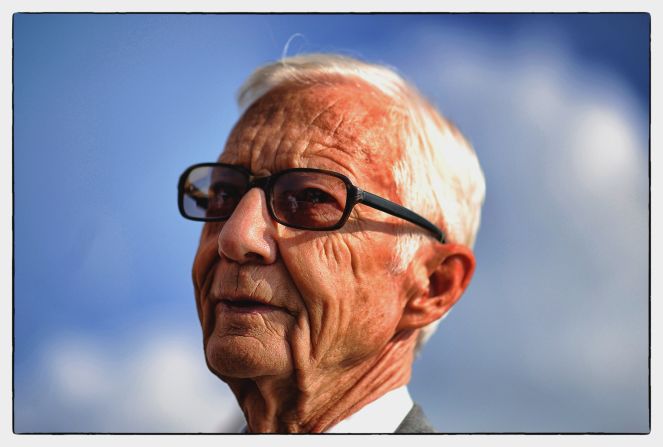 Racing great Lester Piggott poses at Doncaster racecourse in September 2014. Tthe world's oldest Classic race -- the St. Leger -- is run at Doncaster, with the course on Town Moor dating back to 1776.