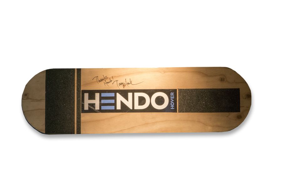 A special version of the Hendo 1.0 designed specifically for Tony Hawk -- and signed by him.