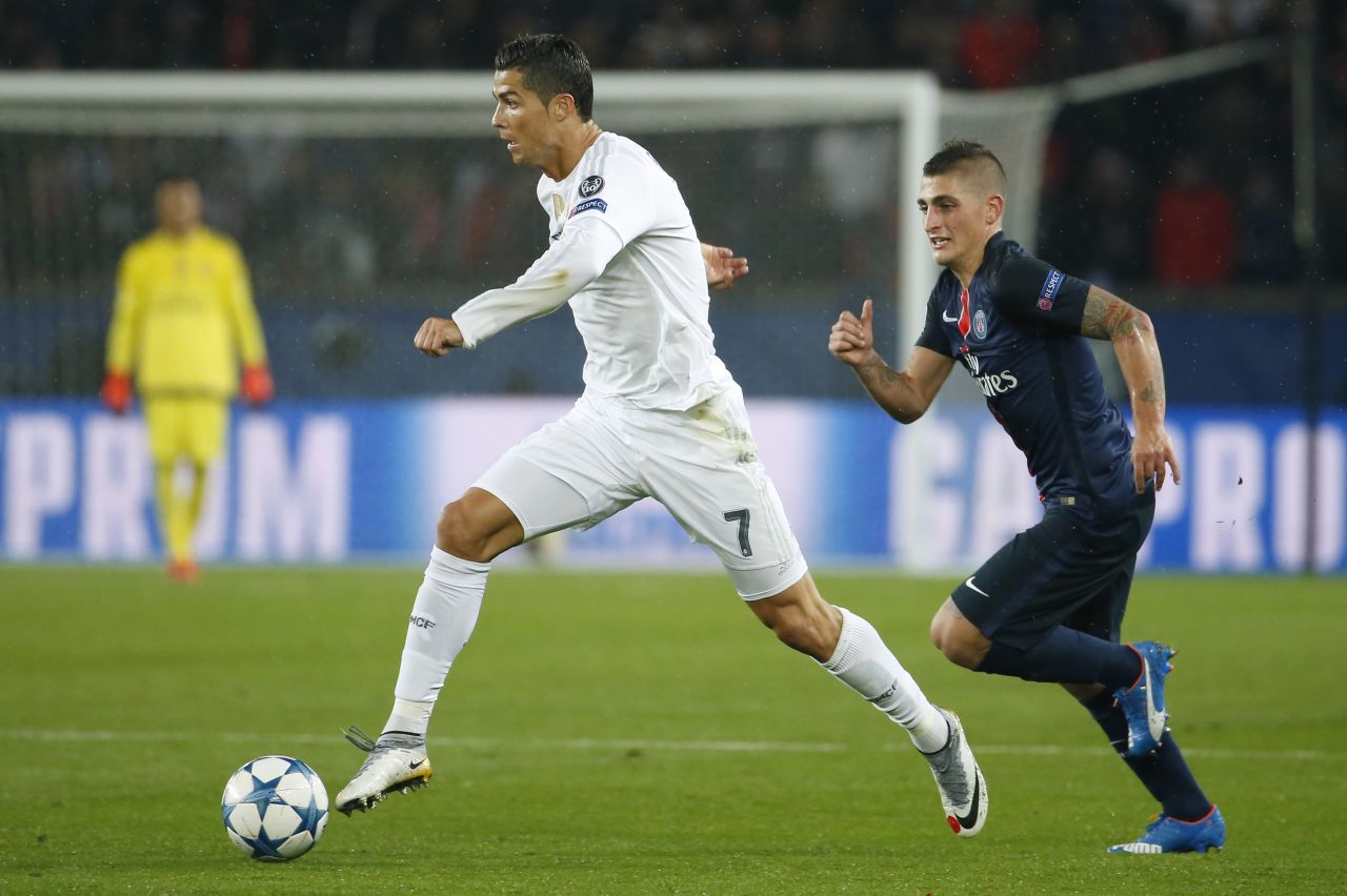 Cristiano Ronaldo endured a frustrating night as his Real Madrid side was held to a goalless draw at Paris Saint-Germain.