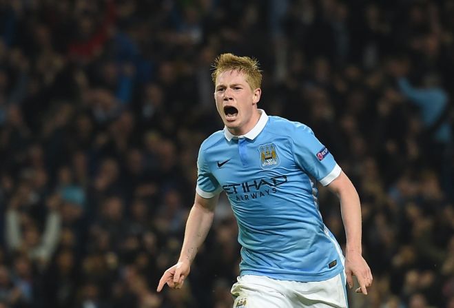 Manchester City came from behind to win 2-1 against Sevilla with Kevin de Bruyne scoring a last-gasp winner.