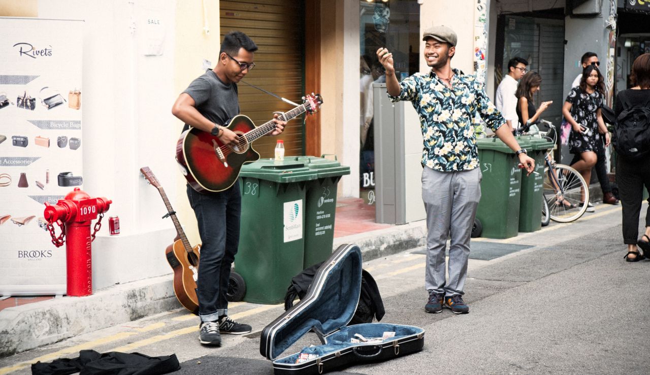 Arab Street consists of a few different streets including Bussorah Street, Haji and Bali Lanes and Muscat Street. Buskers are a pretty common sight in the area.