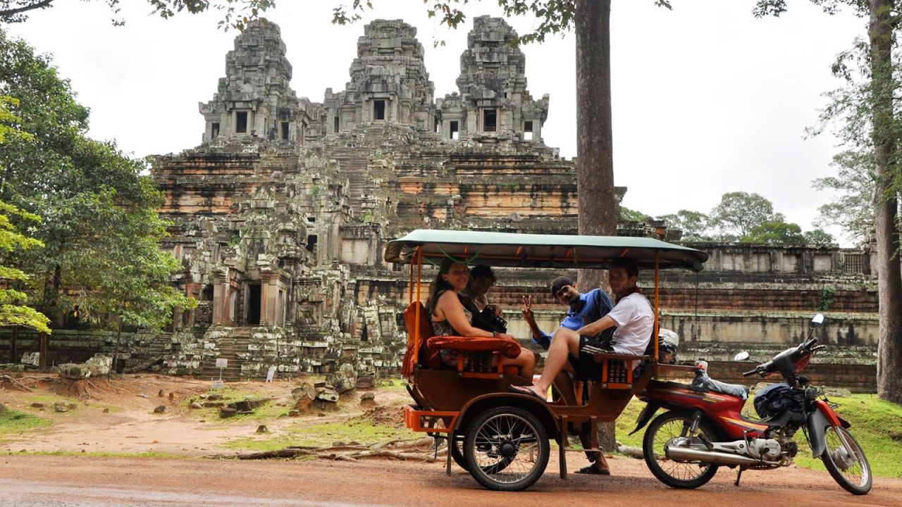 While transferring between jobs in Asia, Boon took a trip through Southeast Asia. This photo, in the temple complex near Cambodia's Siem Reap, was taken the morning before he met the family that would inspire him to become an entrepreneur.
