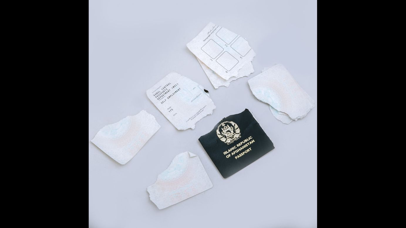 A shredded Afghan passport